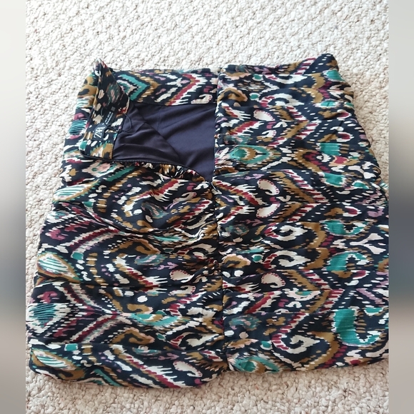 Zara multicolor printed ruffled gathered detail mini skirt size S - Picture 9 of 10